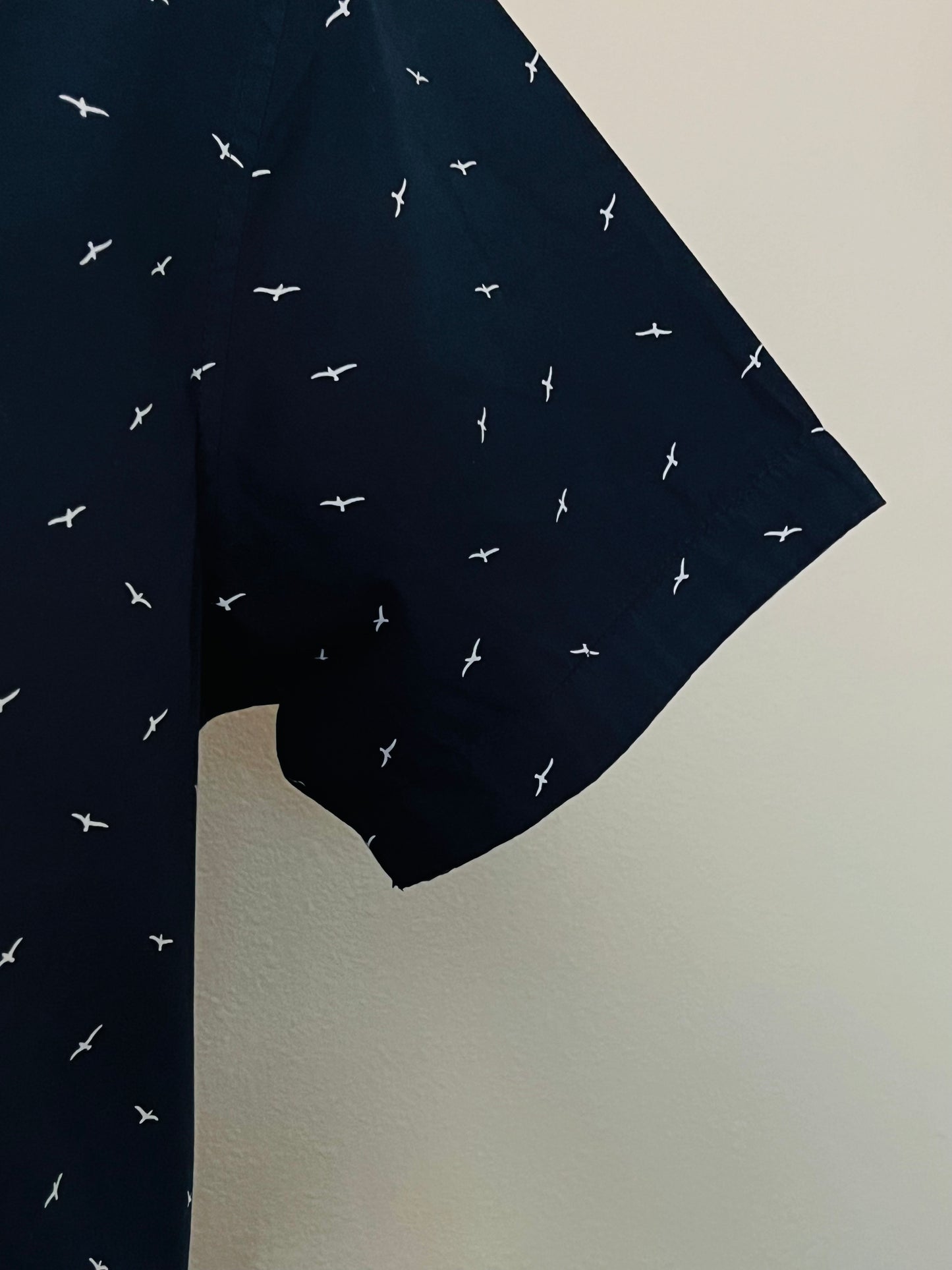 100% Cotton Short Sleeve Button Shirt (Mens) (Navy/white)